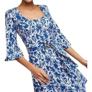 Anthropologie Maeve Blue and White Dress
